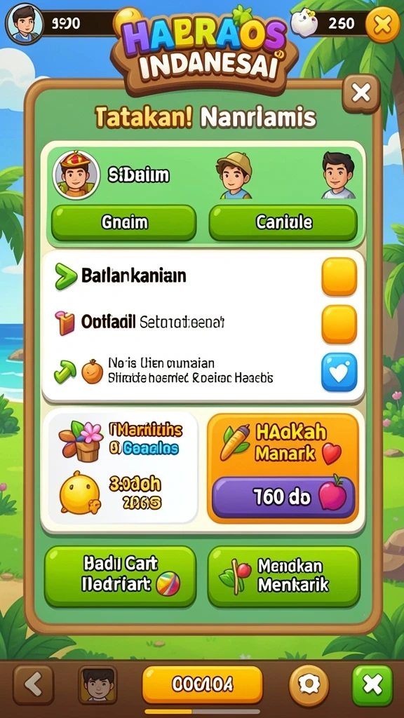 Tampilan menyenangkan dari menu utama HARUM4D.