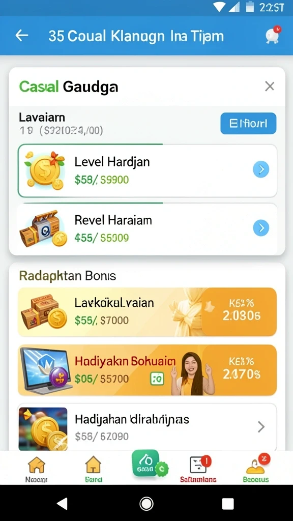 Fitur statistik membantu pemain dalam membuat keputusan.