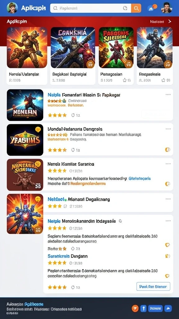 Tampilan utama yang menarik dengan karakter unik.